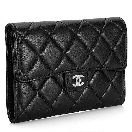 AAA Chanel Lambskin Long Wallets A31506 Black Online